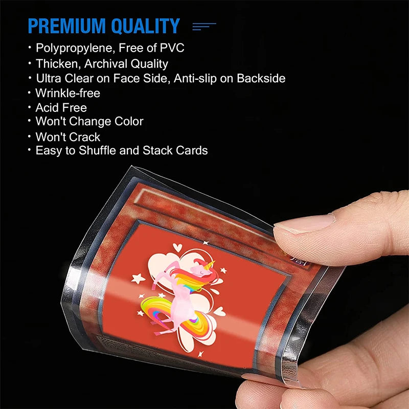 100Pcs Transparent Game Card Cover Clear Protector Sleeve Holder For PKM Board Game ID Trading Folder Photo Pouch Kit Toy