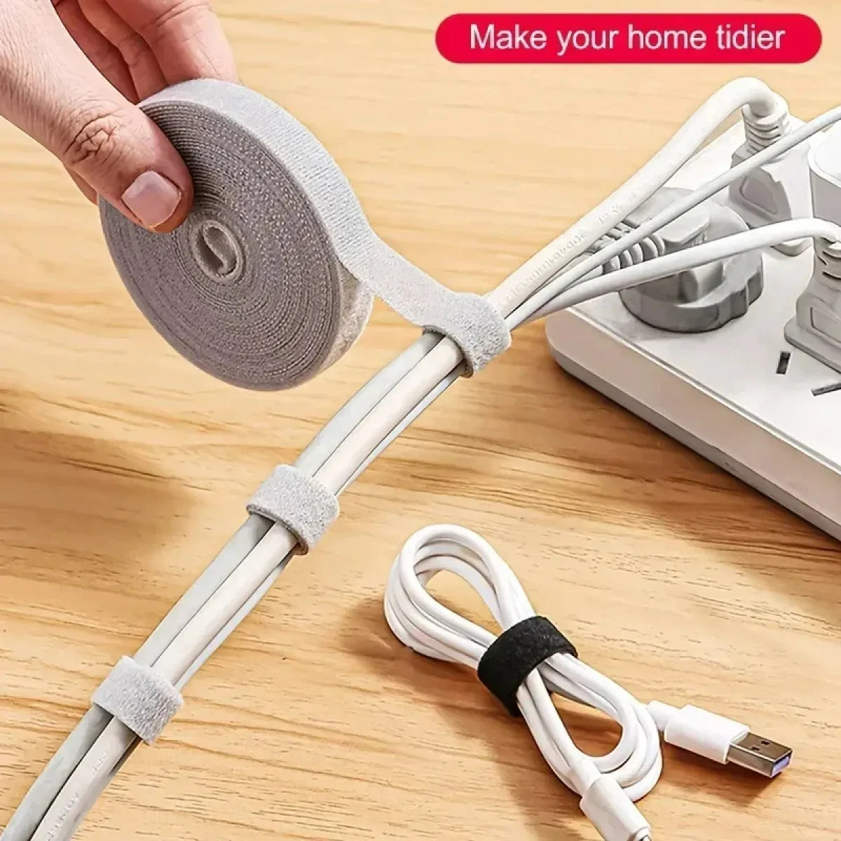 3M Hook and Loop Fastener Cable Organizer Cable Ties Wire Winder Keeper USB Cables Management Protector Earphone Mouse Cord Ties