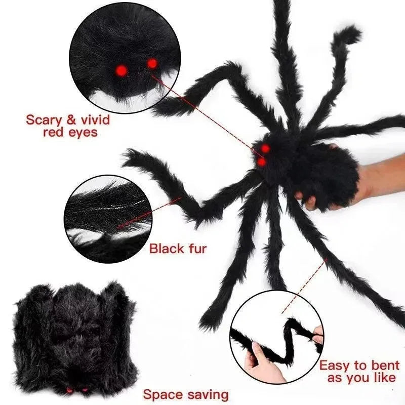 🎃🕷️ Araña Gigante de Halloween – Decoración Terrorífica para Interior y Exterior 👻🕸️