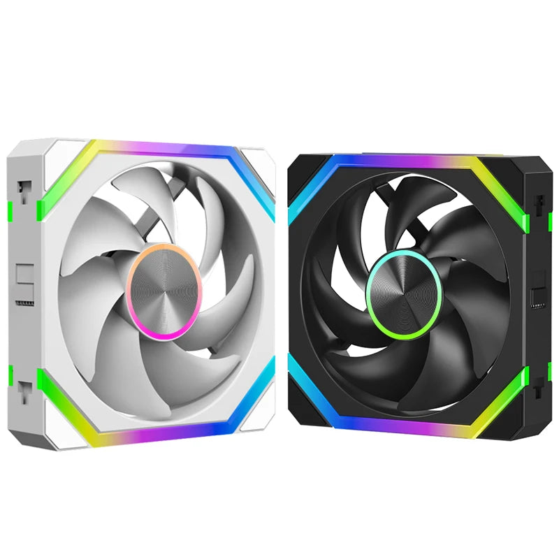 JUMPEAK HS120 Halo ARGB Cooling Fan 360mm 240mm Modular Stackable Splicing 120mm RGB Fans Kit For Gaming PC Case Water Cooler