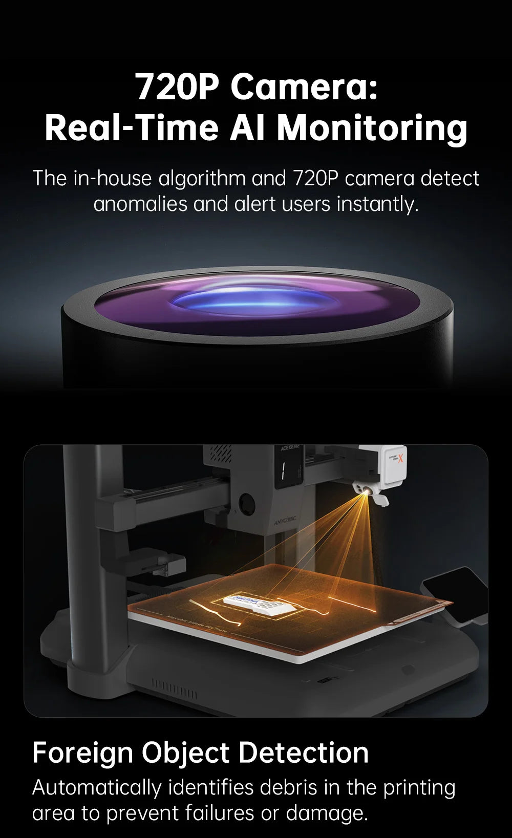 ANYCUBIC Kobra X 600mm/s Max Print Speed 3D Printer 2x Time & Material Savings Up To 19 Colors Printing AI Detection 3D Printer