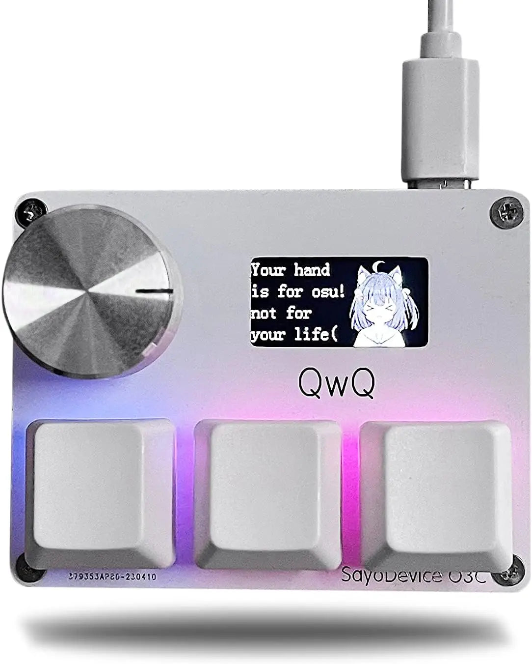 O3C SayoDevice OSU O3C Rapid Trigger Hall Switches Magnetic Pink Switches Keyboard With Knob Screen Copy Paste Shotcut