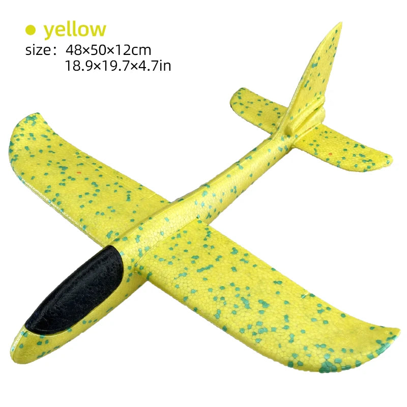 33/50CM Big Flash Glider Foam Plane Hand Throw Light Inertial AirPlane Outdoor Launch Fun of Kids Toys for Children Boys Gift