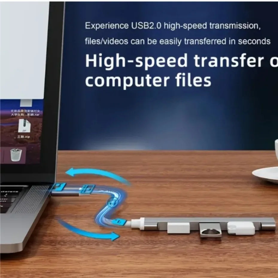 4-Port Multi Branch USB 3.0 Hub USB Hub C-Type Docking Station Adapter OTG C-Type Hub Suitable for PC USB 2.0 Huawei Macbook Pro