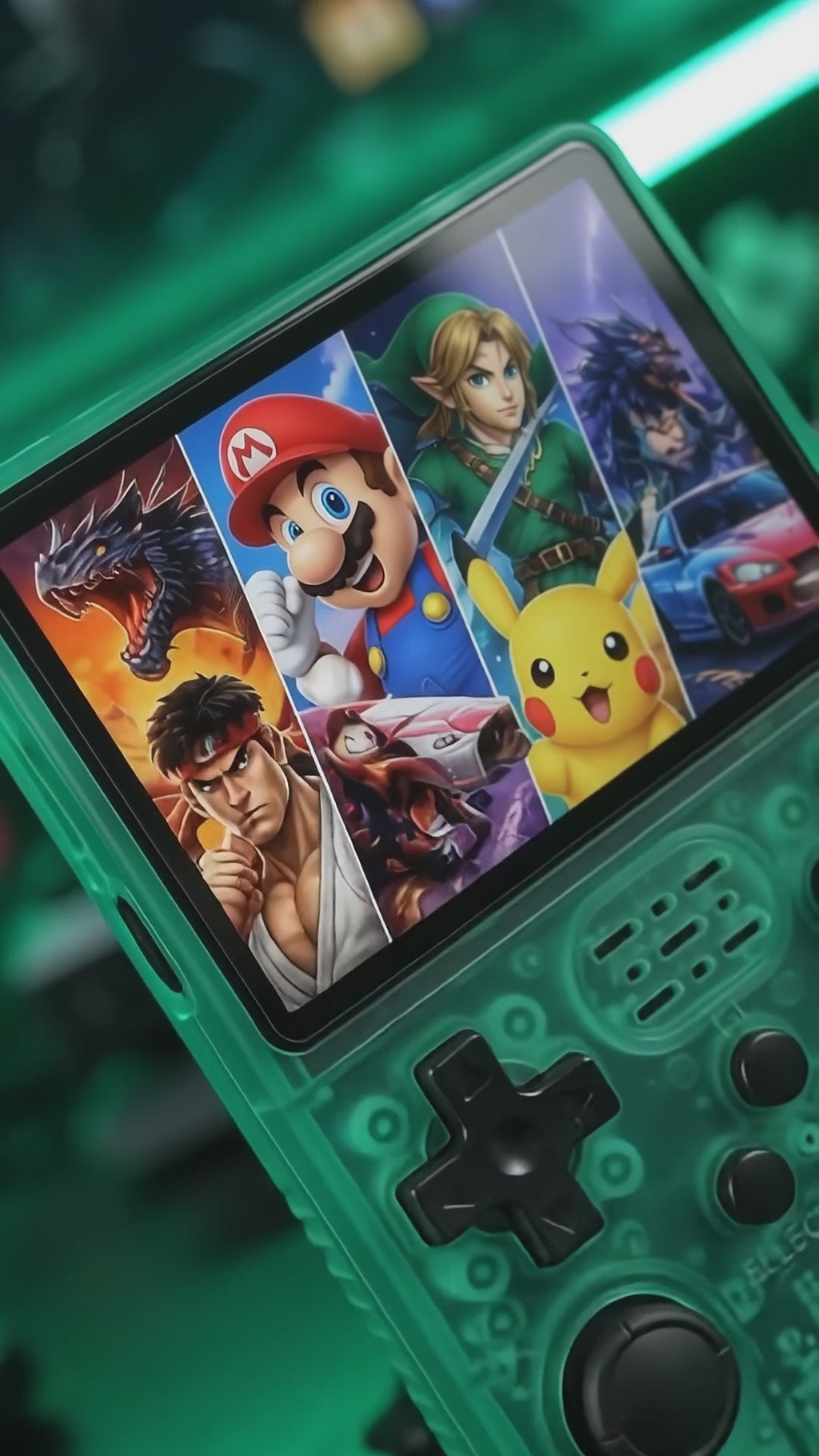 🎮🔥 ¡Consola Portátil Retro R36S Verde! 🕹️✨ Diversión en Todas Partes | Max Market