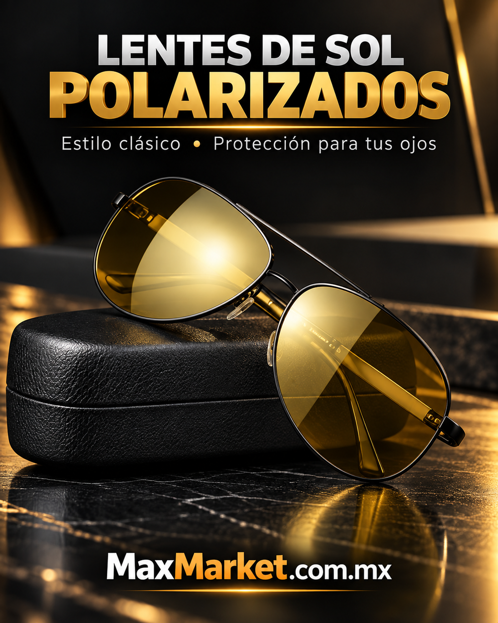 🕶️🔥 Lentes de Sol Polarizados para Hombre | Estilo Aviador Elegante – Max Market