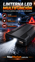 🚗⚡ Arrancador de Batería Portátil 12V con Linterna LED | Max Market