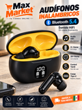 🎧 Bluetooth 5.4 Wireless Earbuds with LED Display – Black 🎶