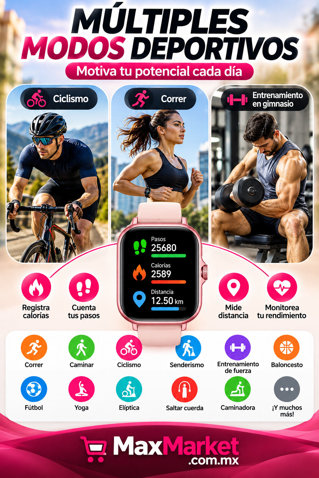 ⌚ Smartwatch Inteligente Deportivo con Llamadas Bluetooth y Pantalla Táctil