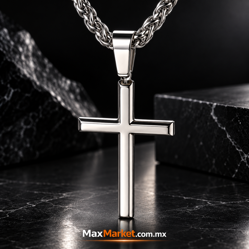 ✝️💎 Collar con Cruz de Plata Pura 925 Garantizada 50.8 cm | Hombre y Mujer | Max Market